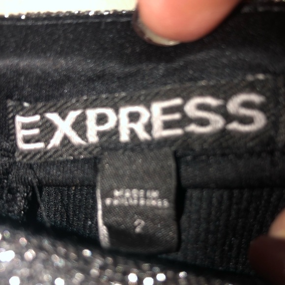 Express Gray Sparkly Schoolgirl Skater Circle Mini Skirt Skirt Size 2 - Picture 2 of 7